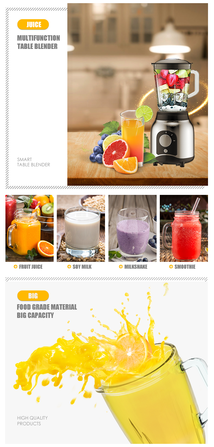 Liquidificador de suco de alta velocidade de venda quente, liquidificador smoothie maker com frasco de vidro 1.0