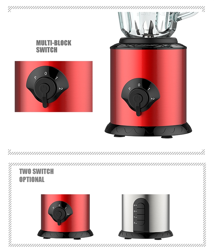 Super 2 velocidades Pulse Kitchen Food Juicer Liquidificador misturador de aço inoxidável