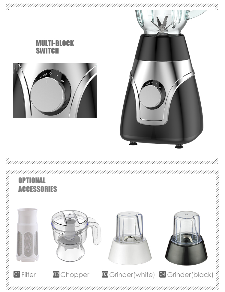 Mesa de 1,5L usa liquidificador elétrico para fazer sucos e smoothies