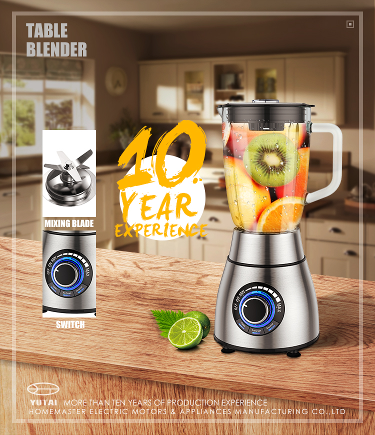 110-240v Kitchen Living 8 velocidades 1200w 1.8l Processador de alimentos elétrico Liquidificador comercial
