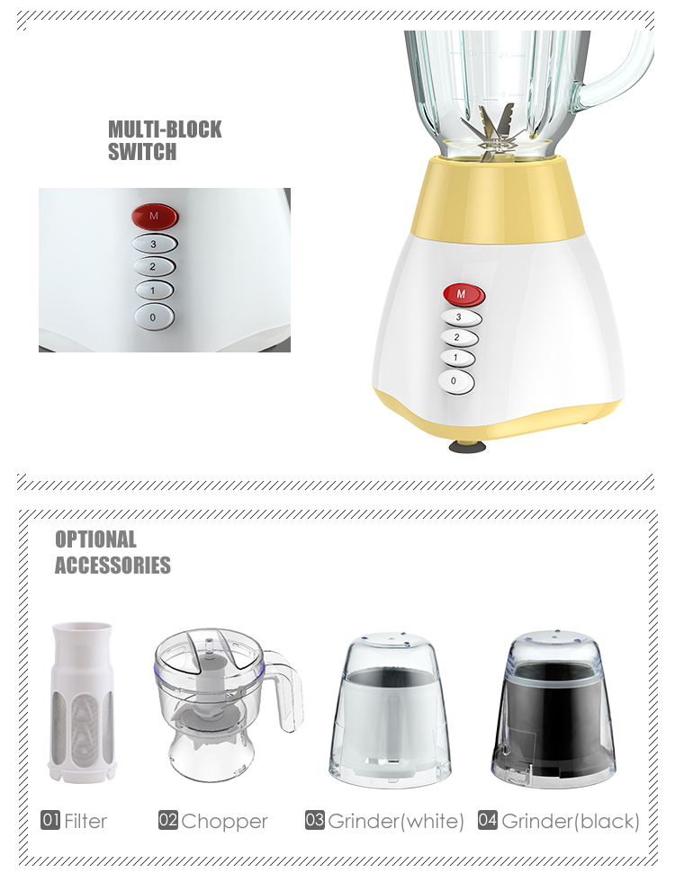 Appareil de cuisine domestique, mélangeur 400W, fabricant de Jiangmen