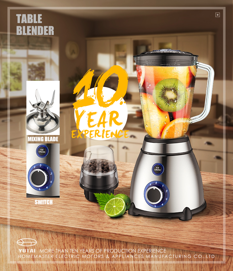 Mélangeur en plastique à grande vitesse mélangeur électrique 1,5 L mélangeur puissant pour smoothie