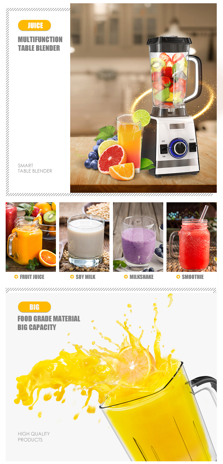 Mélangeur électrique Commercial, mélangeur multifonctionnel pour glace pilée, smoothie, puissant, robuste, vitesses continues de 1000W