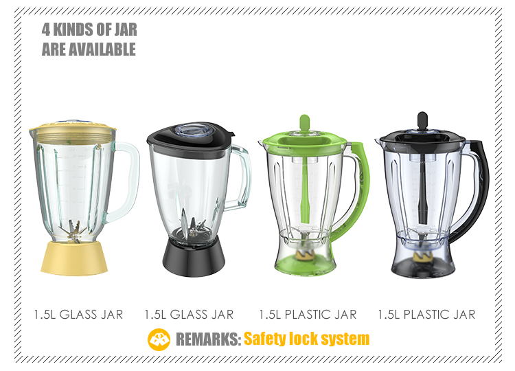 Distributeur d'appareils électroménagers, mélangeur de Table en pot en verre électrique de 1500ML