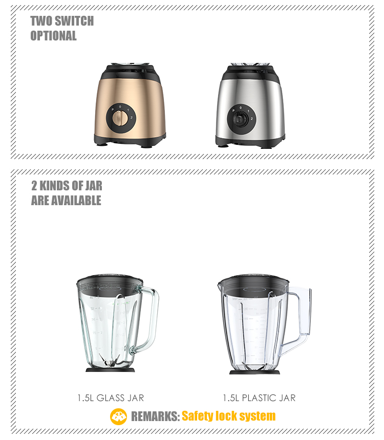 Mélangeur de smoothies de cuisine commerciale robuste, nouveau design, système de sécurité professionnel