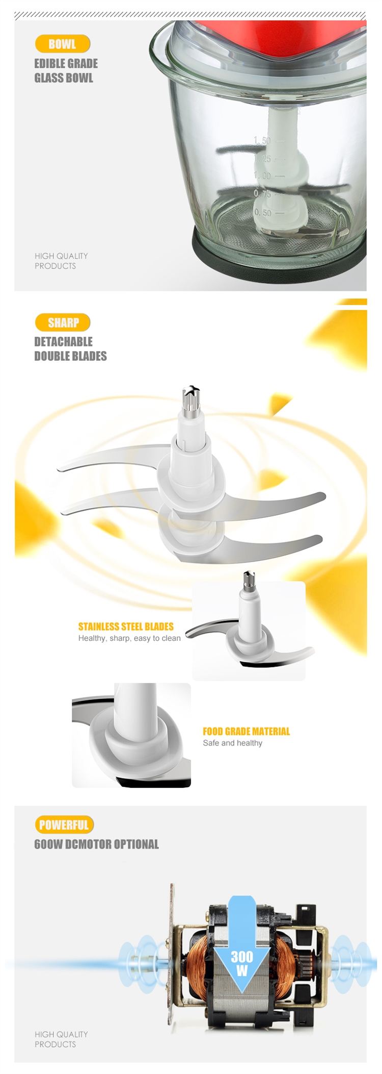 Hachoir de cuisine polyvalent en acier inoxydable de Chine